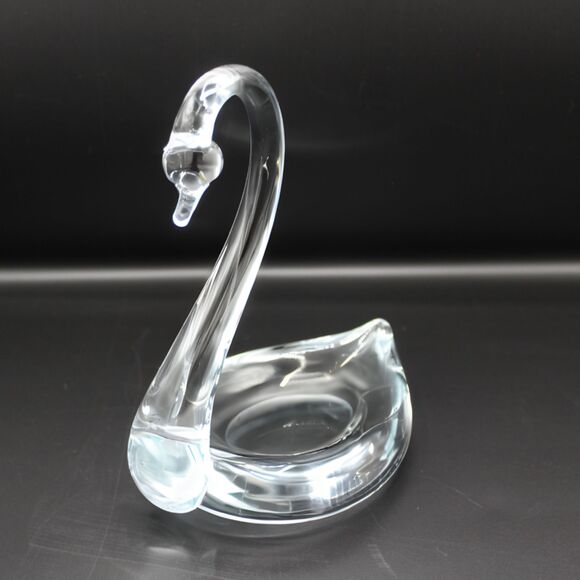 Vintage Blown Glass Swan: Candy Dish Trinket Holder Bathroom Vanity Decor - Picture 1 of 6